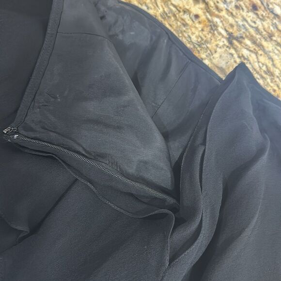 Teri Jon Silk Black Chic Layered Ruffle Side Zip Maxi Skirt Size 10 - Picture 4 of 8